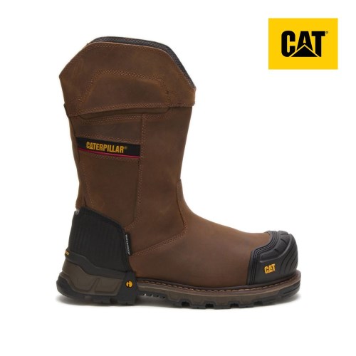 Caterpillar Excavator XL Pull On Waterproof Composite Toe Werkschoenen Heren DonkerBruin (YBHU.NL)